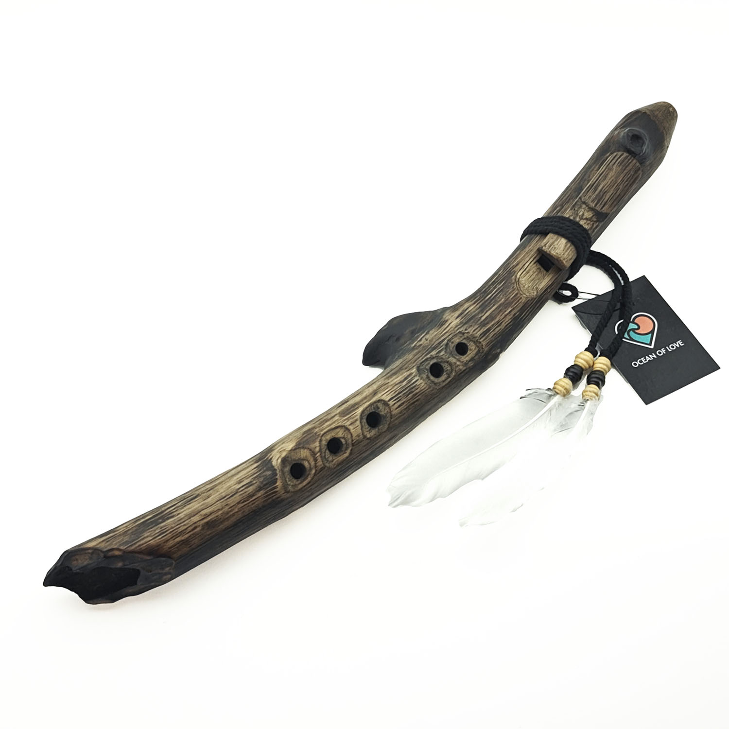 JUANG FLUTES Single Forest Flute - C5 (432 Hz, 45 cm, Teak Branch) (+ pouch)