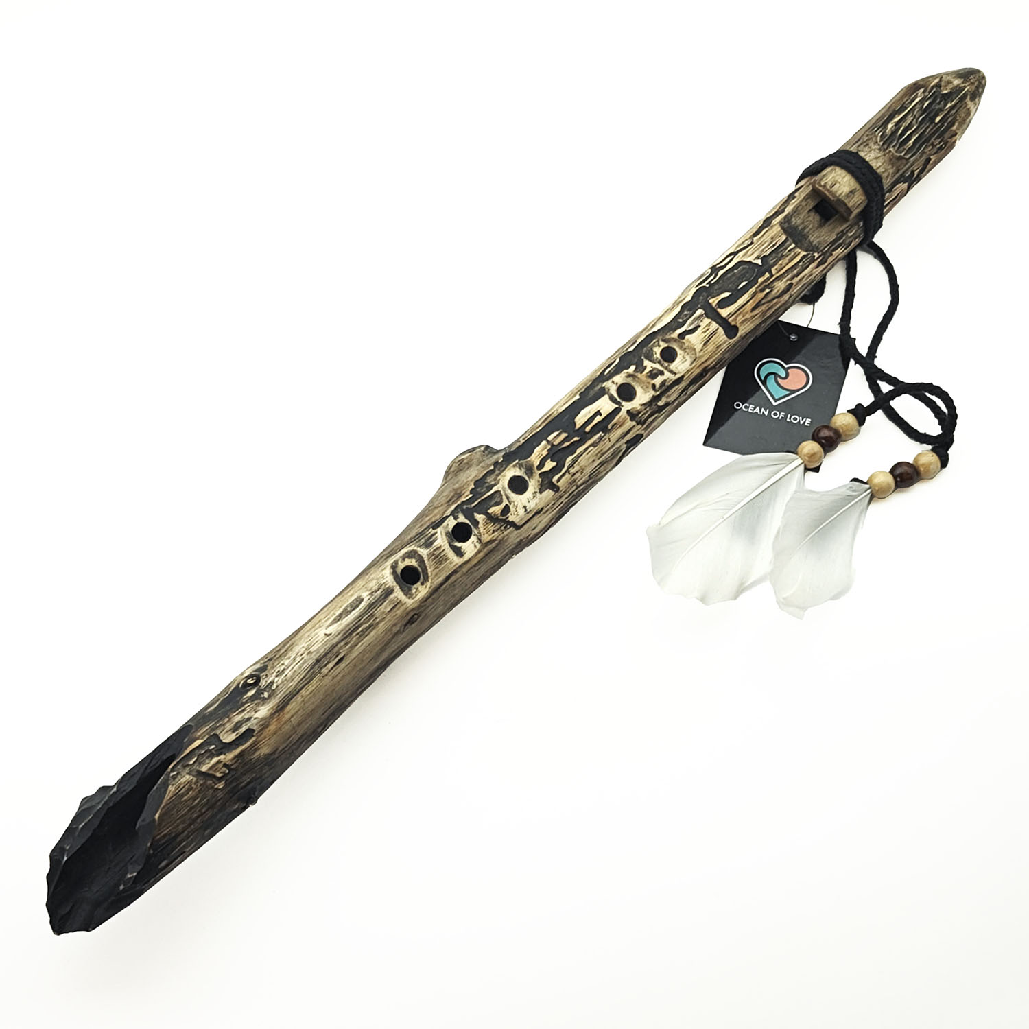 JUANG FLUTES Single Forest Flute - G4 (432 Hz, 55 cm, Acacia Branch) (+ pouch)