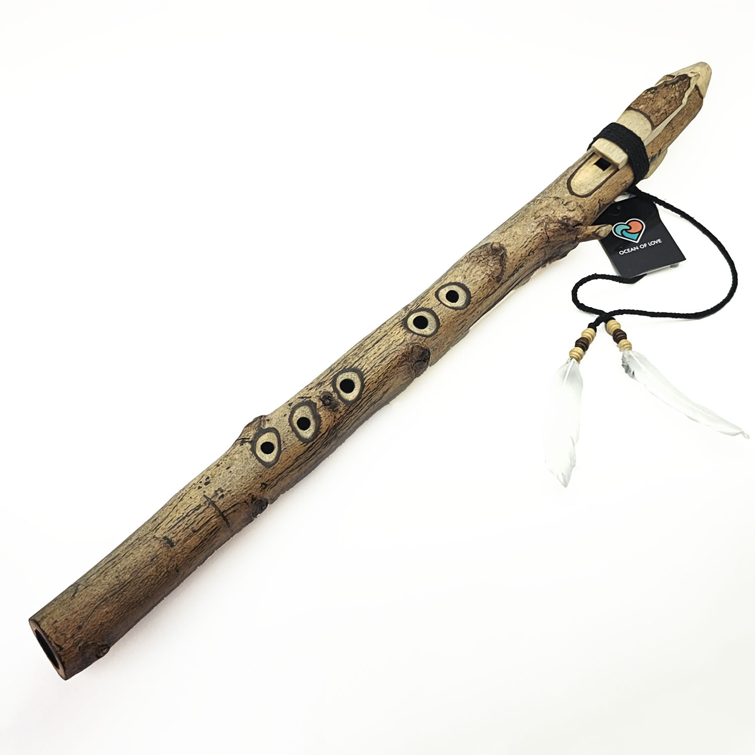 JUANG FLUTES Single Forest Flute - D4 (432 Hz, 66 cm, Acacia Branch) (+ pouch)