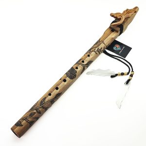 JUANG FLUTES Single Forest Flute - F4 (432 Hz, 57 cm, Teakwood) (+ pouch)
