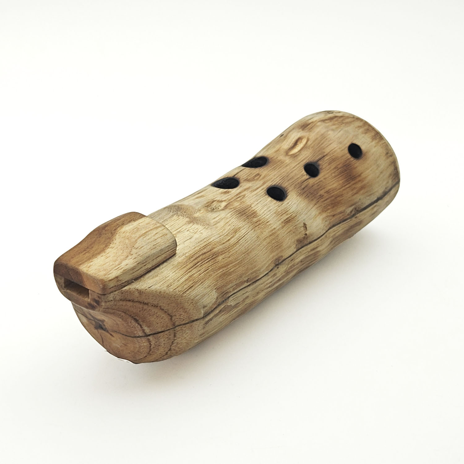 JUANG FLUTES Branch Ocarina - A Minor Pentatonic (432 Hz, 15 cm, Teakwood) (+ pouch) - Image 2