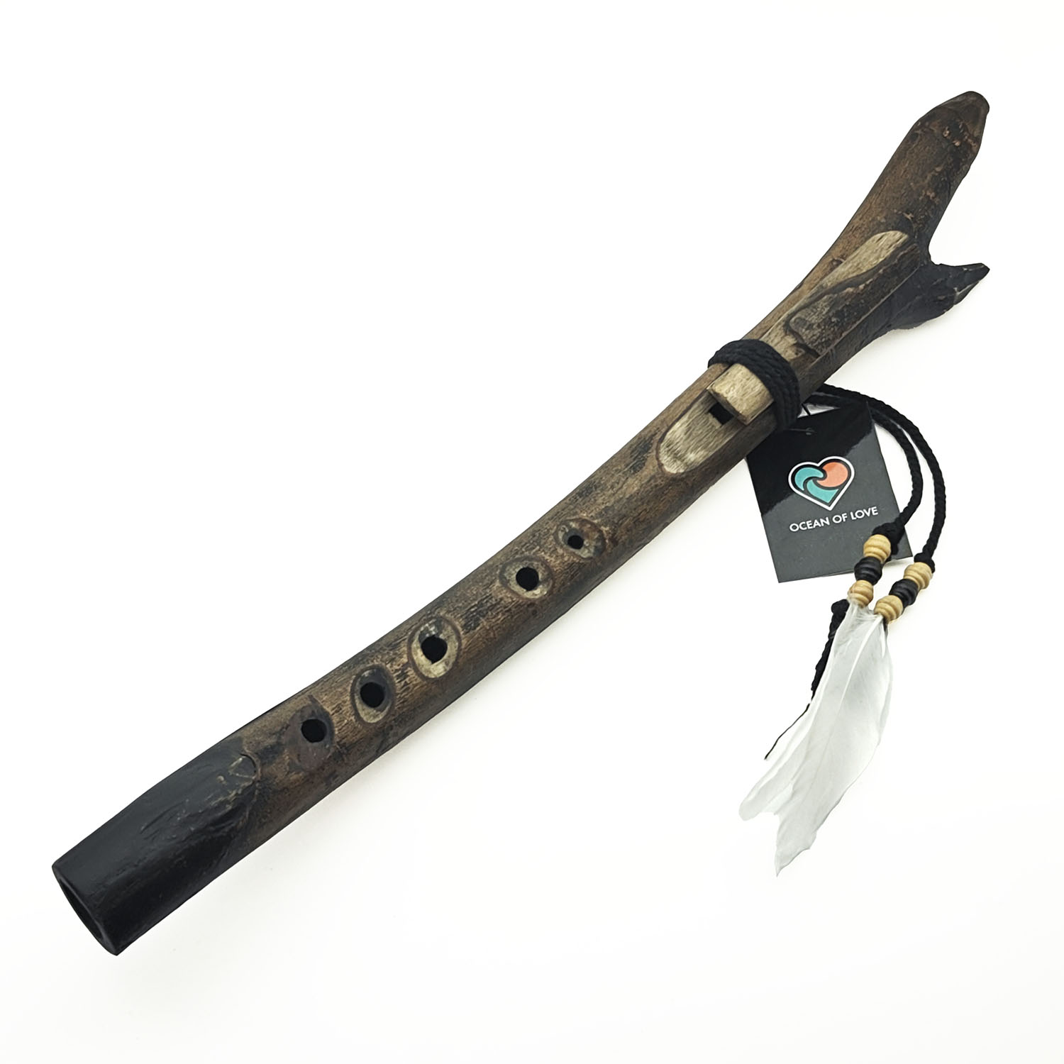 JUANG FLUTES Single Forest Flute - C5 Minor Pentatonic (432 Hz, 47 cm, Acacia Branch) (+ pouch)