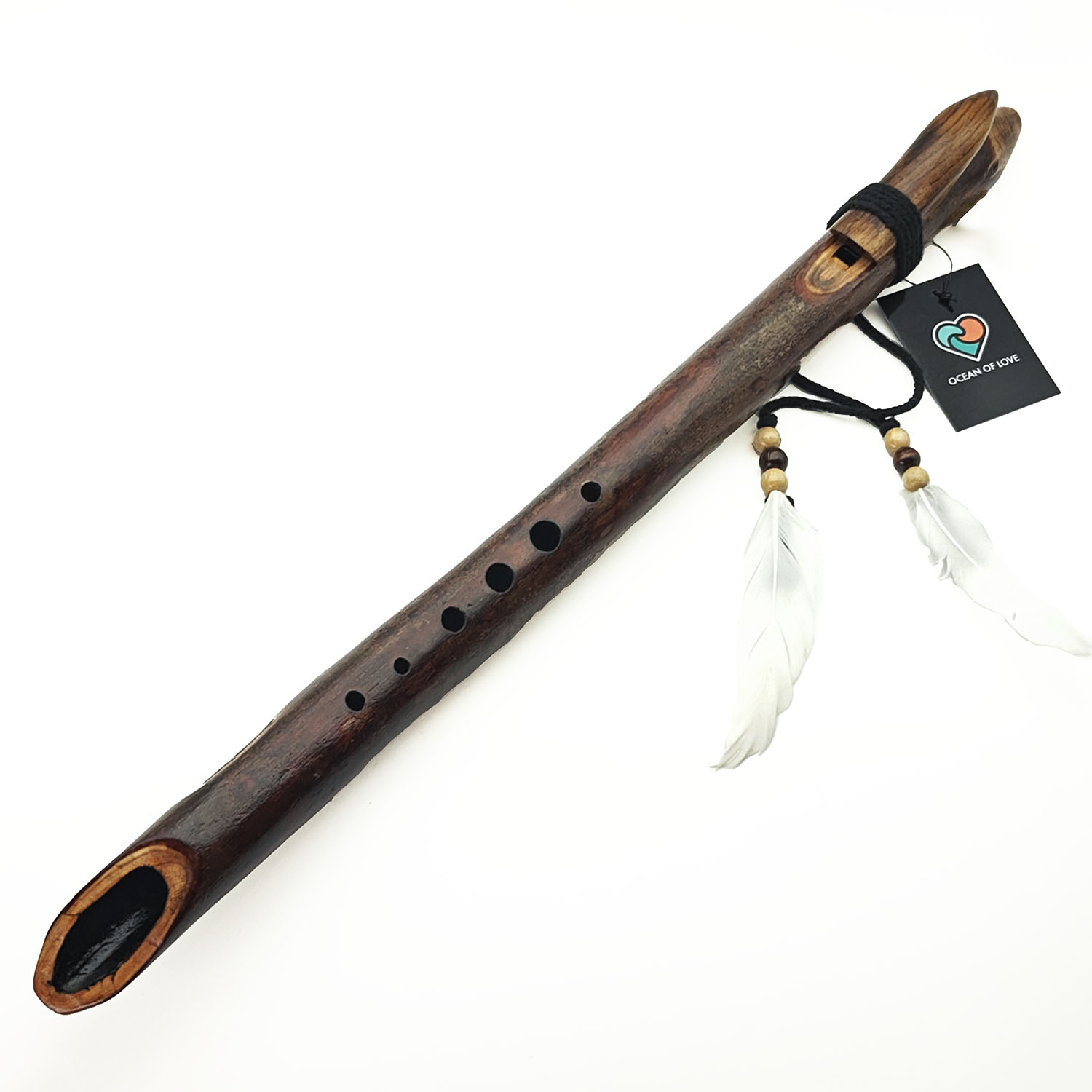 JUANG FLUTES Single Forest Flute - G4 Phrygian Greek Scale (432 Hz, 55 cm, Acacia Branch) (+ pouch)