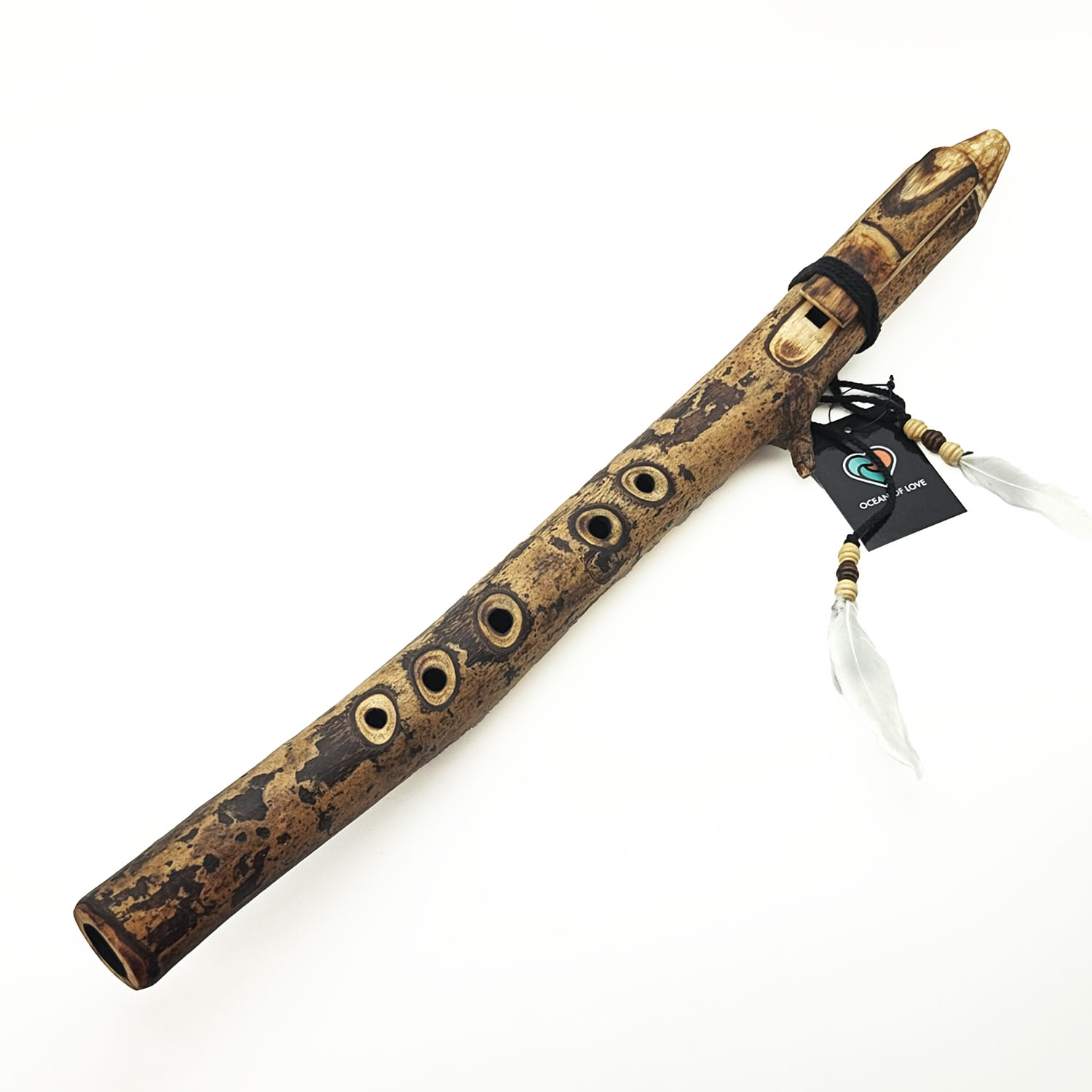 JUANG FLUTES Single Forest Flute - F4 Minor Pentatonic (432 Hz, 55 cm, Acacia Branch) (+ pouch)