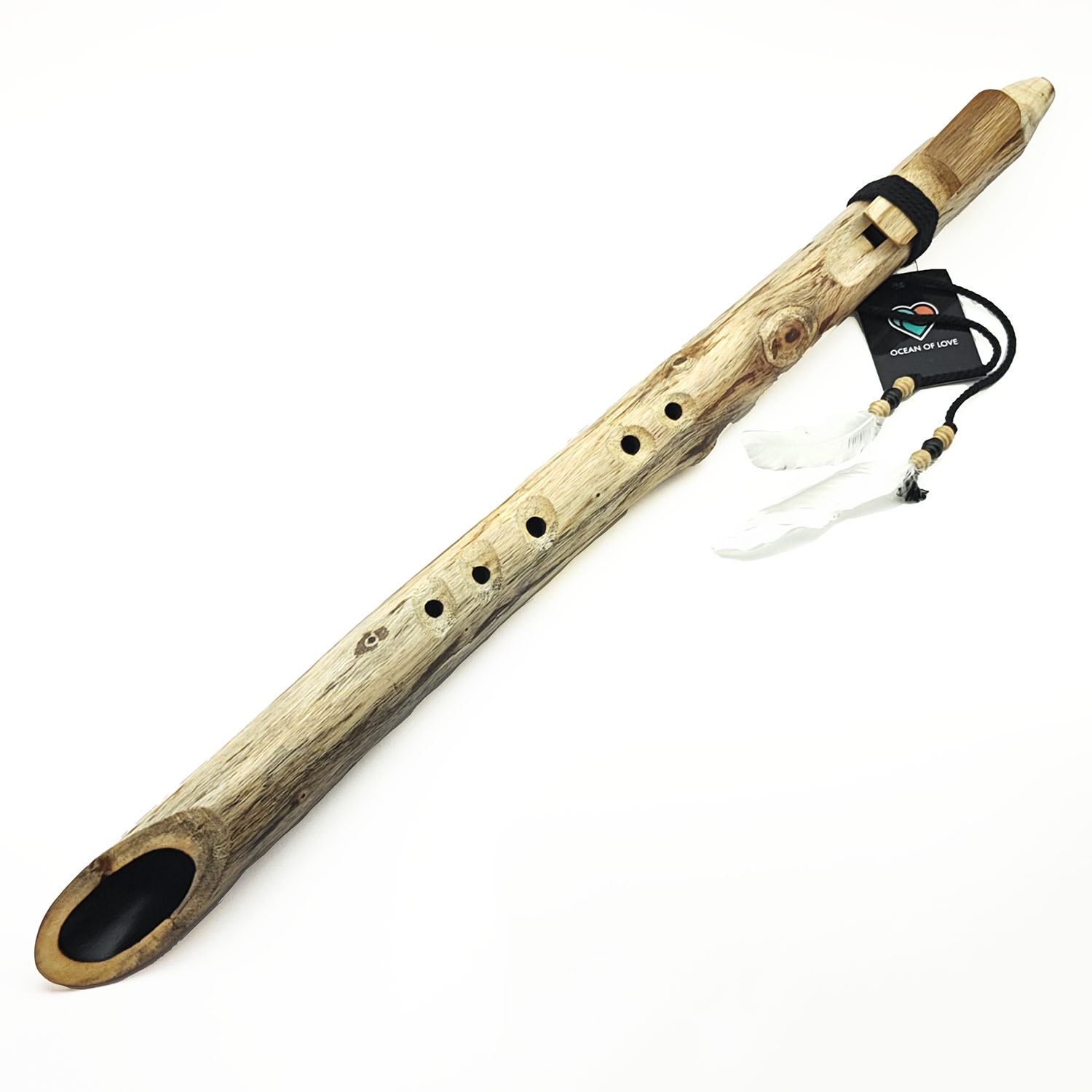 JUANG FLUTES Single Forest Flute - E4 Minor Pentatonic (432 Hz, 65 cm, Acacia Branch) (+ pouch)