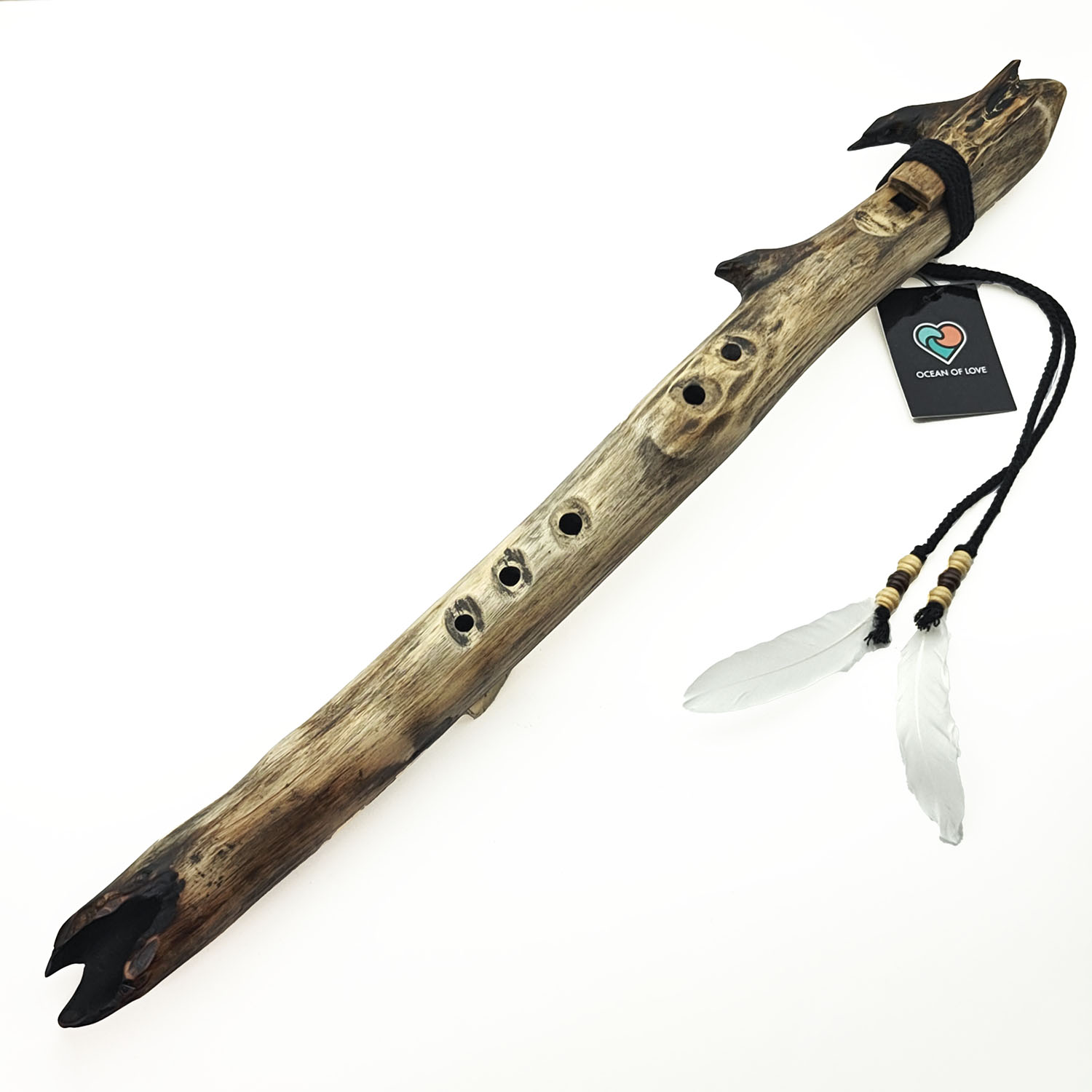 JUANG FLUTES Single Forest Flute - E4 Minor Pentatonic (432 Hz, 62 cm, Acacia Branch) (+ pouch)