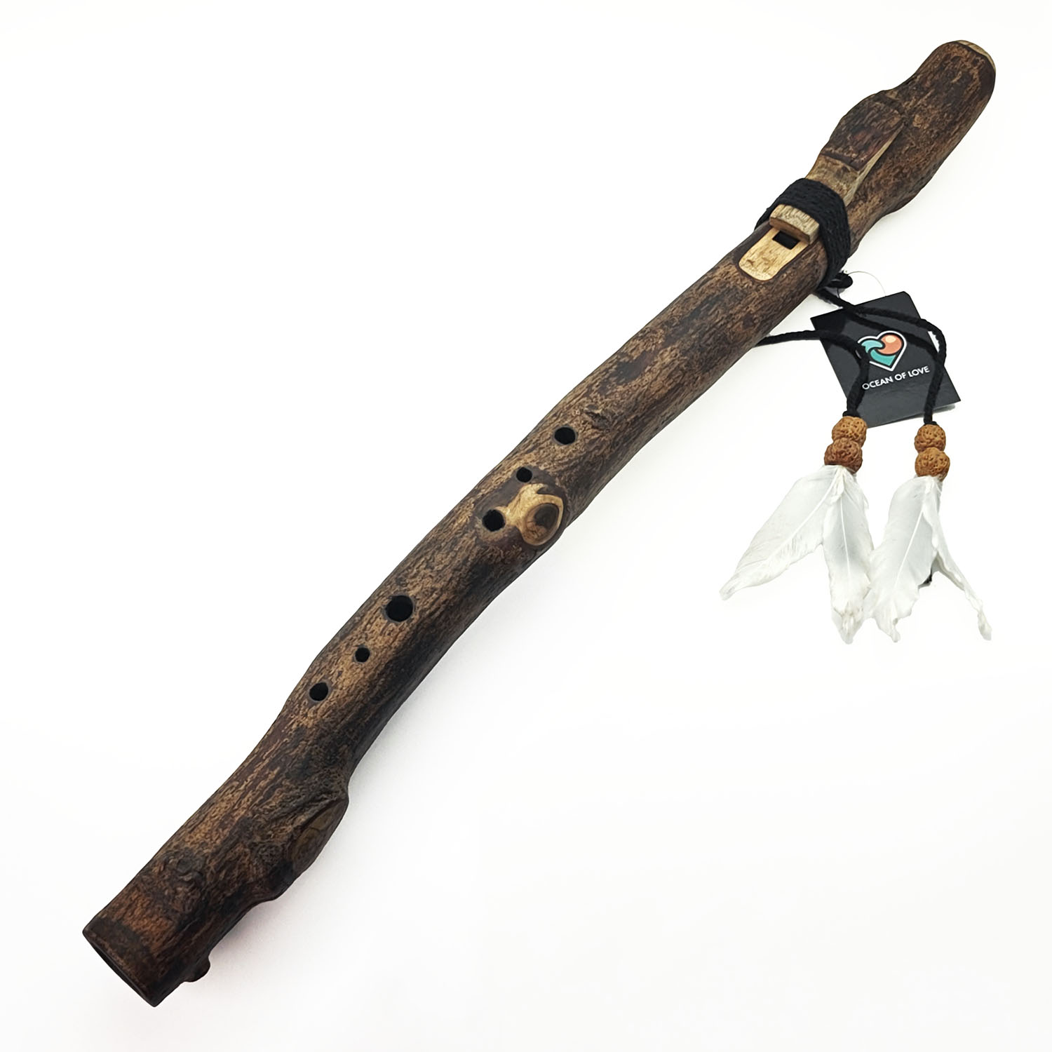 JUANG FLUTES Single Forest Flute - E4 Aeolian (432 Hz, 62 cm, Acacia Branch) (+ pouch)