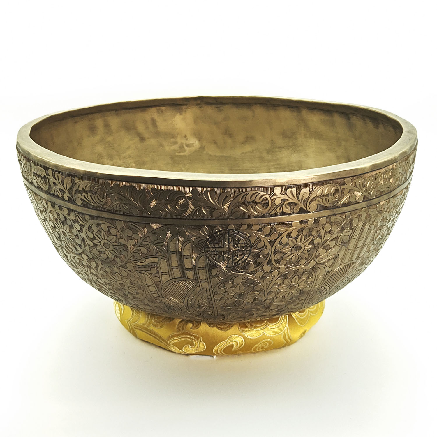 KASA Jhumka Fullmoon Hand-Carving Hammered Singing Bowl "Buddha's Hand" - E3 (28 cm, 2.6 kg)