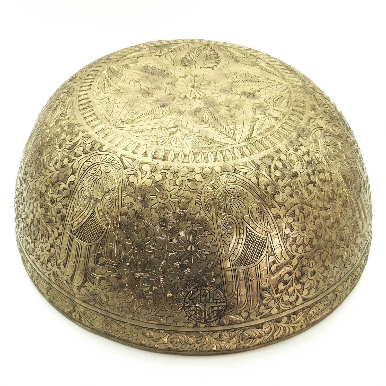 KASA Jhumka Fullmoon Hand-Carving Hammered Singing Bowl "Buddha's Hand" - E3 (28 cm, 2.6 kg) - Image 3