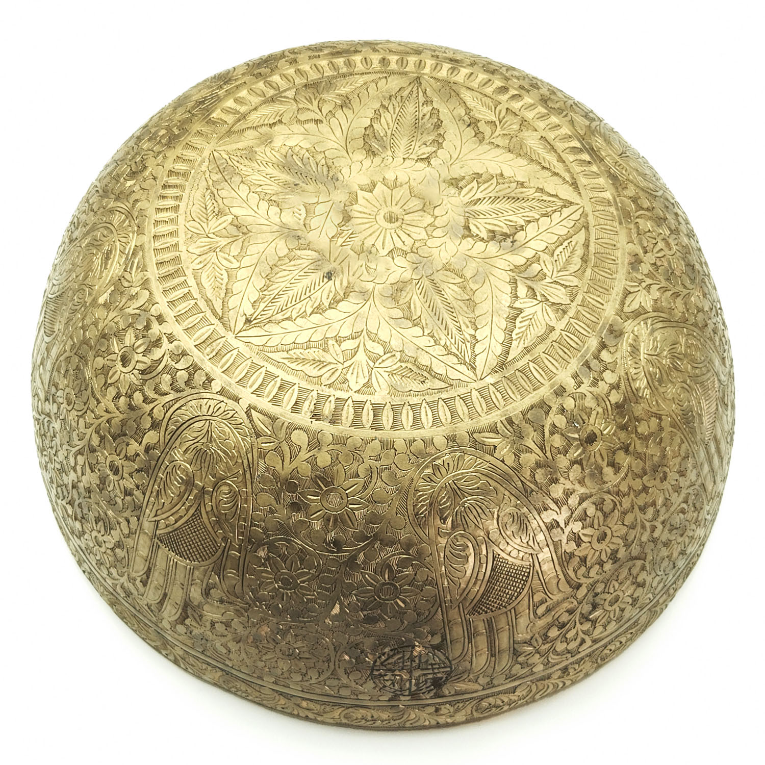 KASA Jhumka Fullmoon Hand-Carving Hammered Singing Bowl "Buddha's Hand" - E3 (28 cm, 2.6 kg) - Image 4